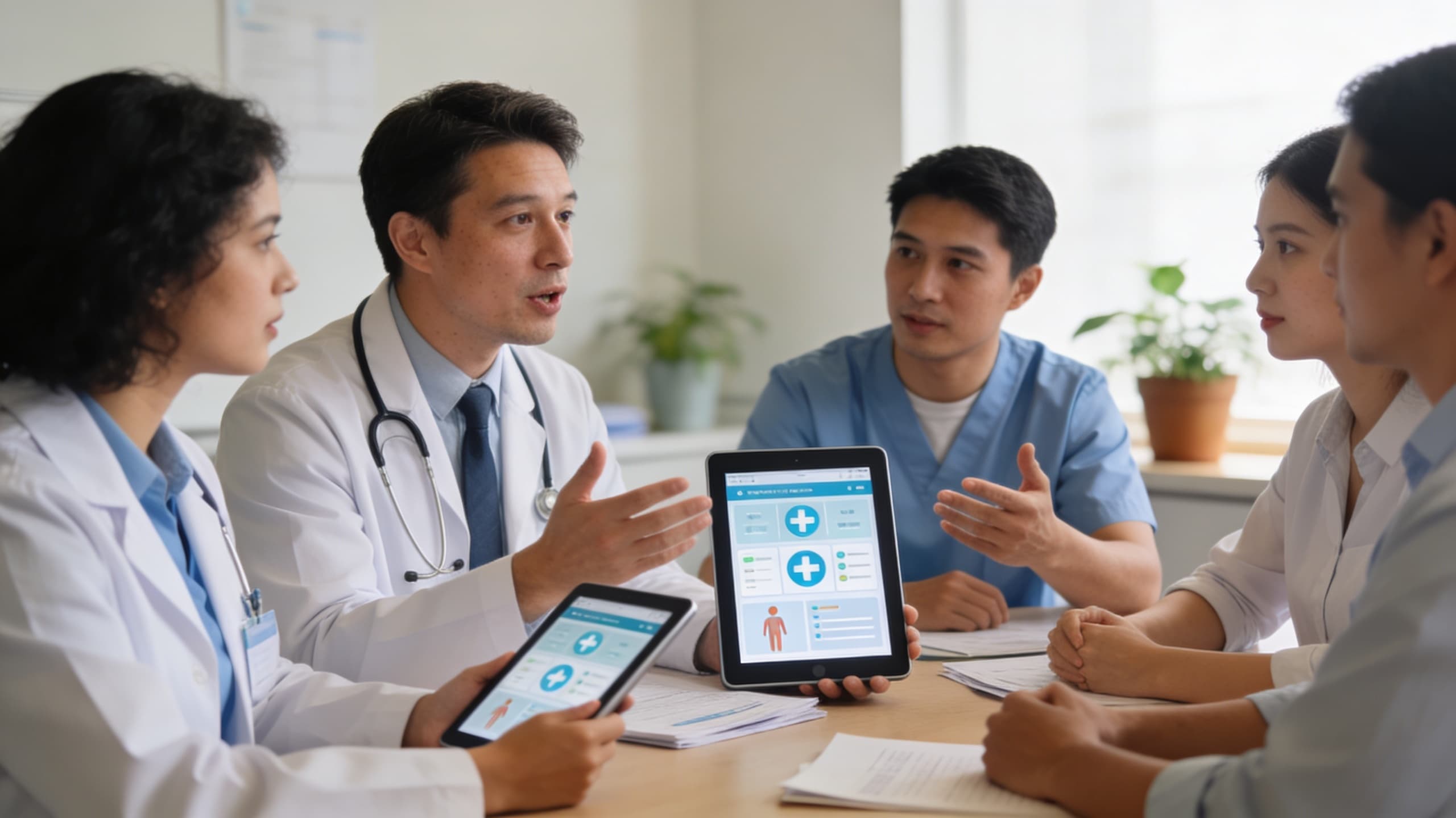 Healthcare professional reviewing Medicare application options